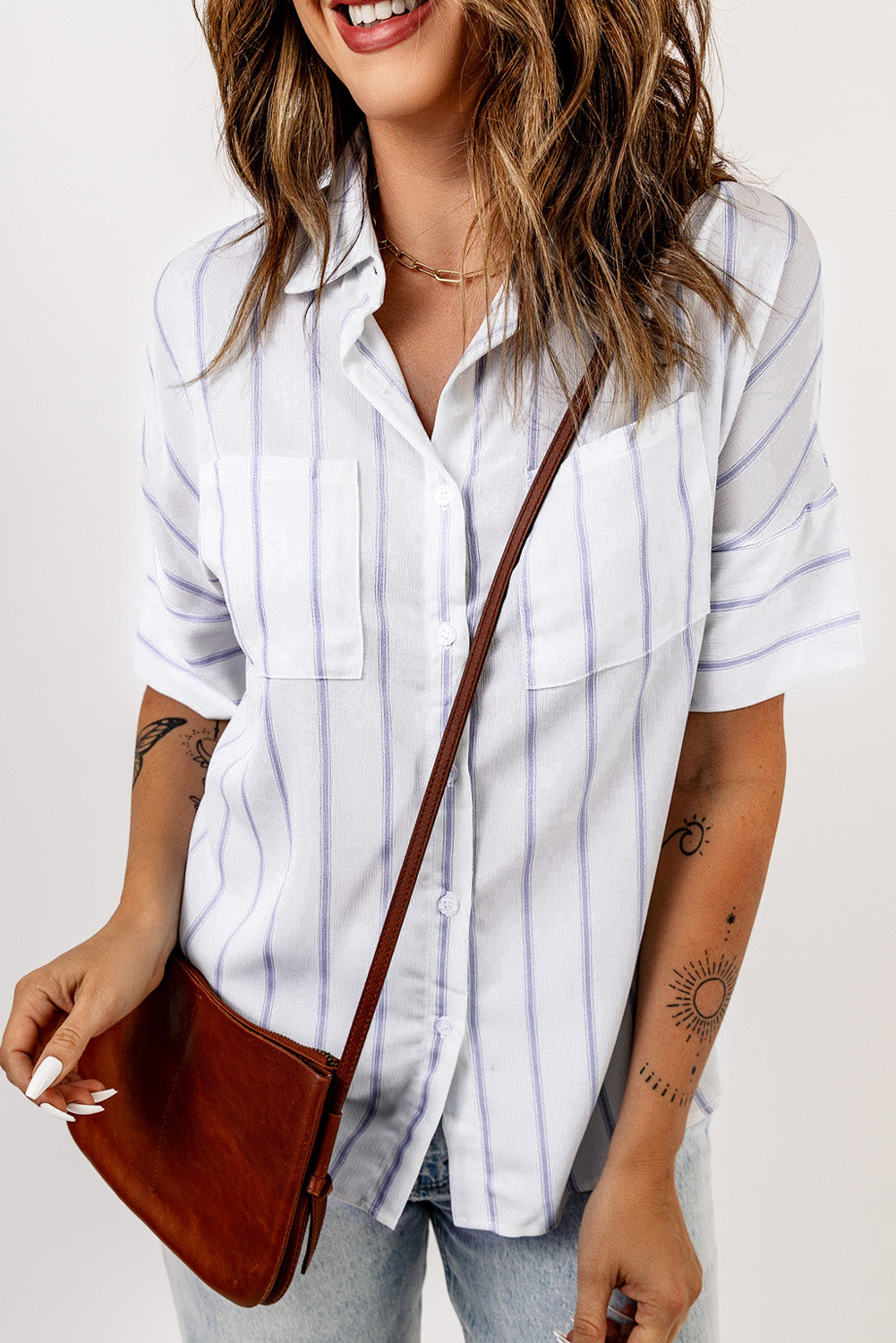 Black Pocketed Striped Shirt