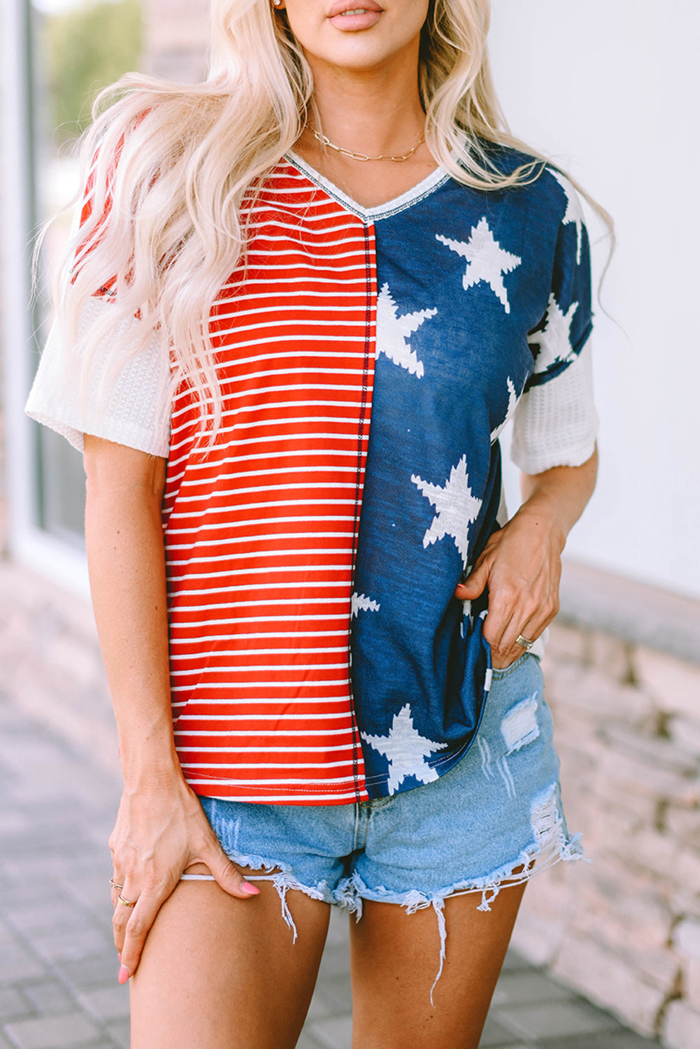 Red American Flag Stars and Stripes Tank Top