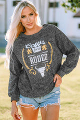 Gray Coors Banquet RODEO Graphic Mineral Washed Sweatshirt