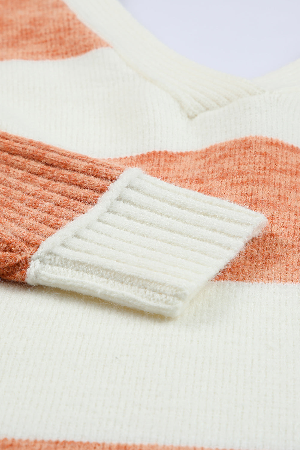 Stripe Striped V Neck Criss Cross Back Sweater