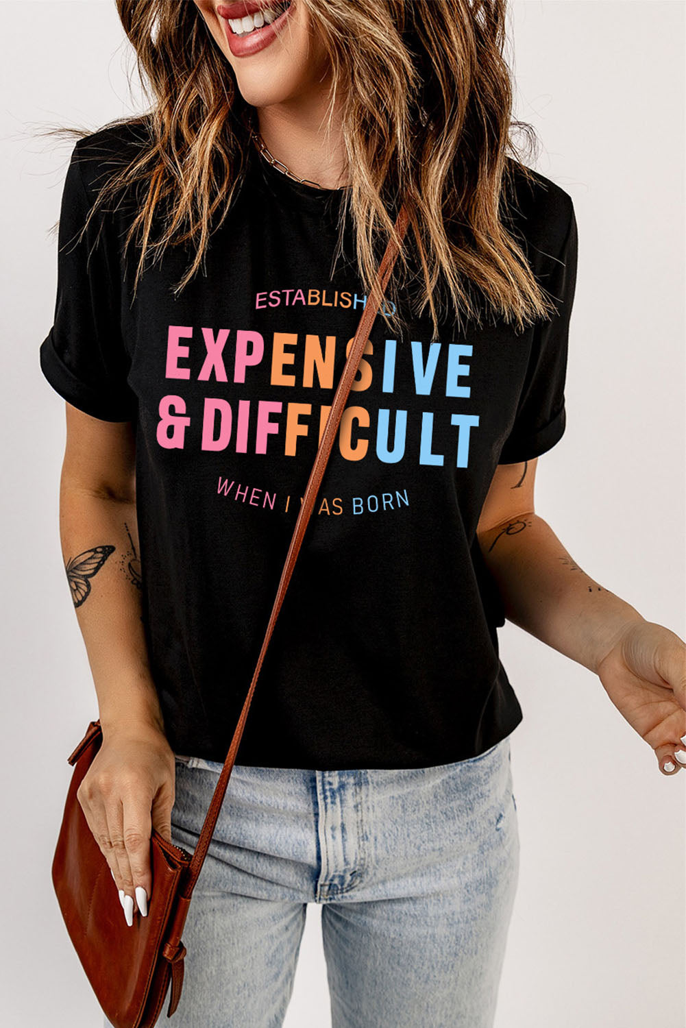 Black EXPENSIVE&DIFFICULT Graphic Tee