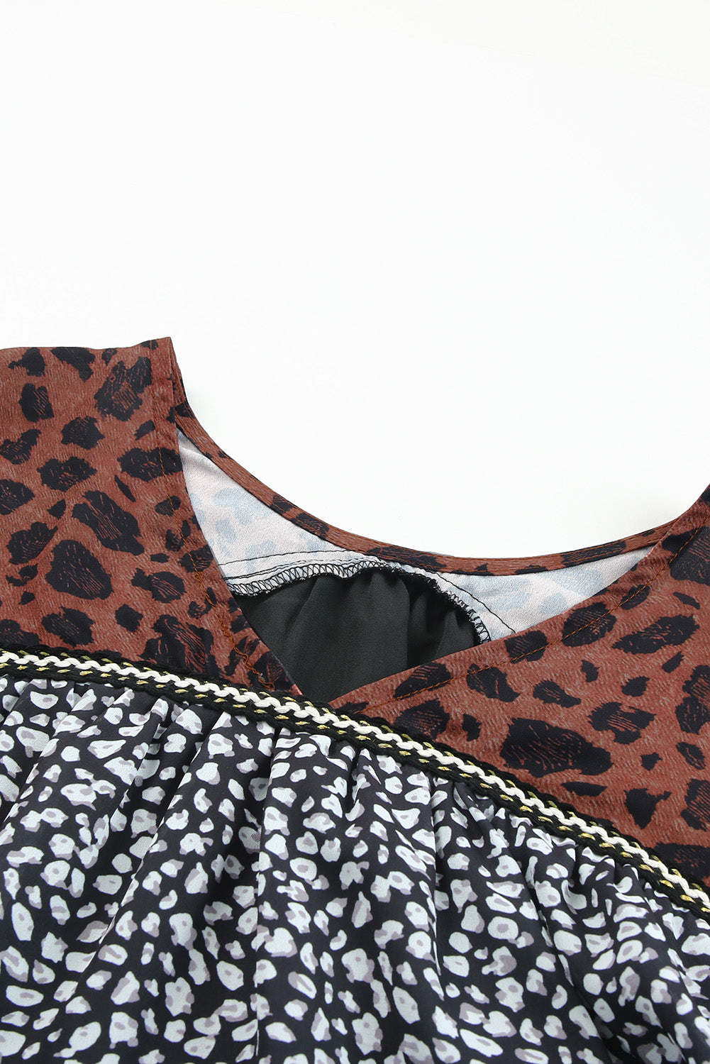 Leopard Patchwork Long Sleeve Top