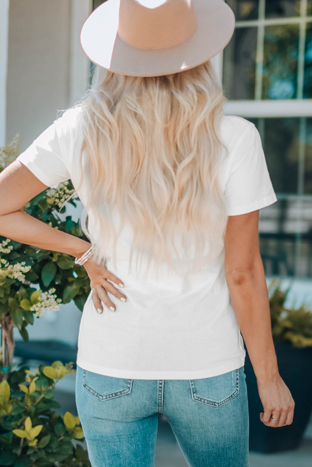 White Plain Crew Neck Short Sleeve Tee