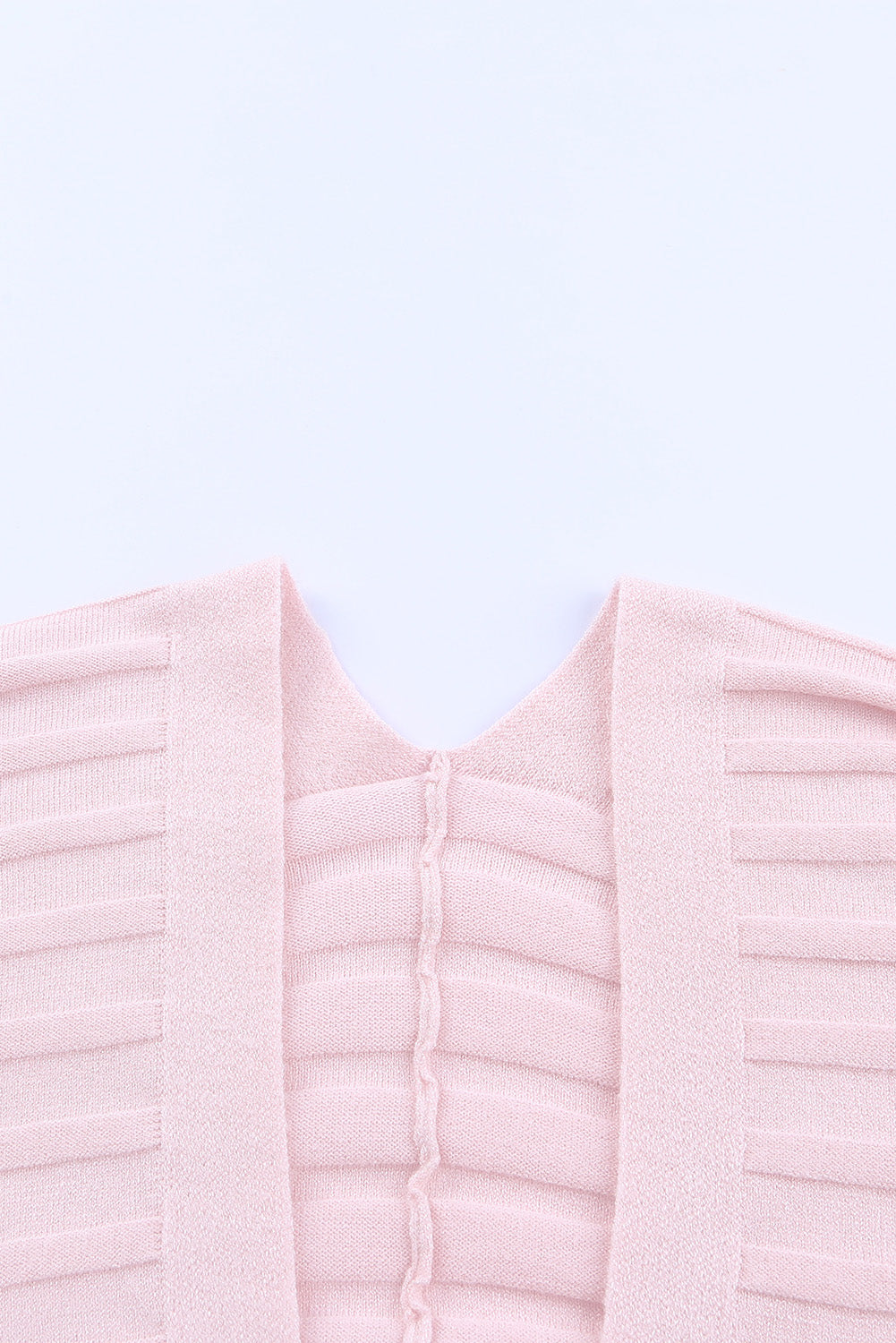 Red Ribbed Open Front Knit Cardigan