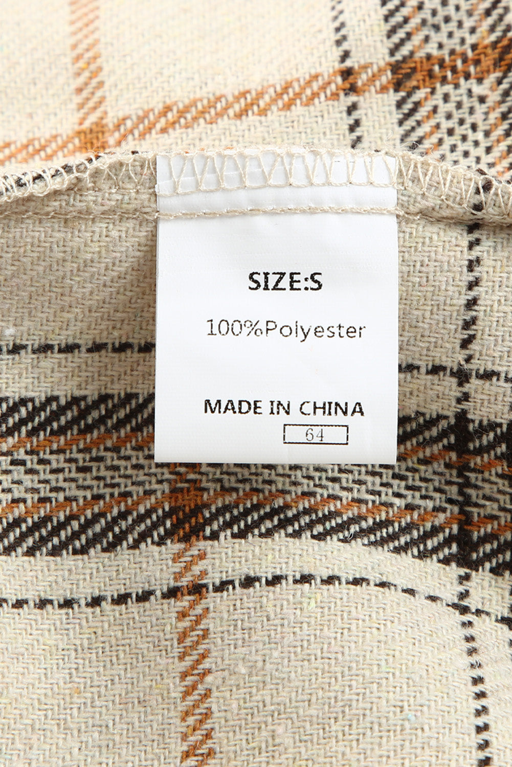 Orange Contrast Corduroy Plaid Shacket