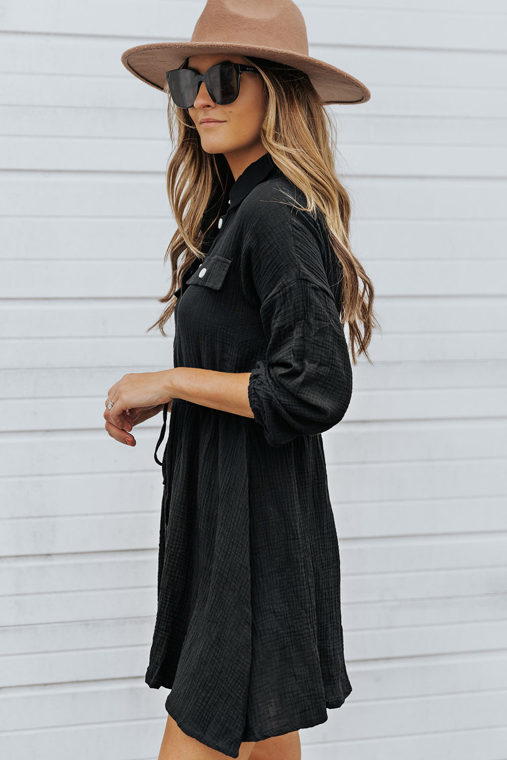 Black Tunic Shirt Dress