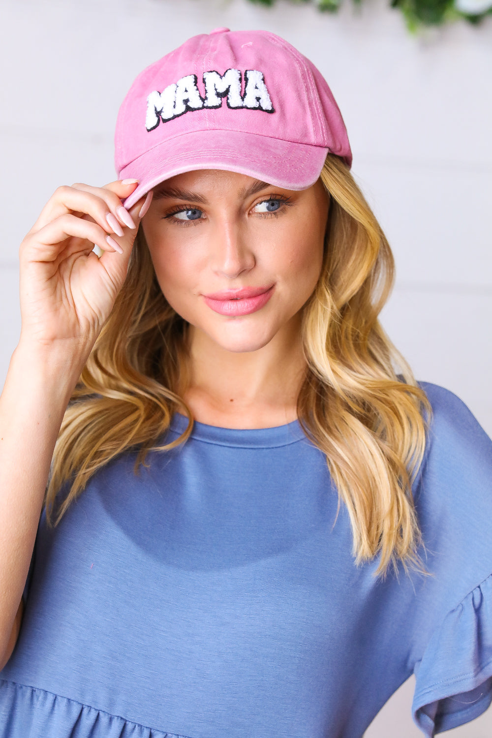 Pink Cotton "MAMA" Adjustable Baseball Cap