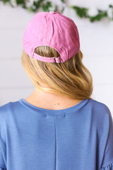 Pink Cotton "MAMA" Adjustable Baseball Cap