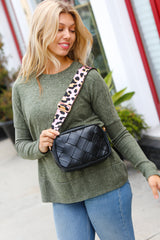 Stay Awhile Black Vegan Checker Fashion Purse