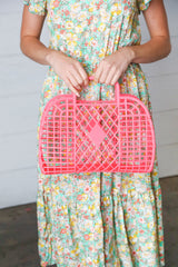 Coral Retro Capri Waterproof Jelly Beach Tote