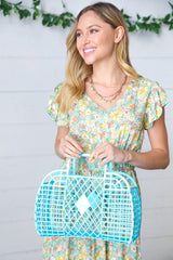 Capri Blue Retro Waterproof Jelly Beach Tote