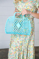 Capri Blue Retro Waterproof Jelly Beach Tote