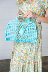 Capri Blue Retro Waterproof Jelly Beach Tote