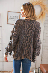 Brunette Bold & Classy Cable Knit Crop Cardigan