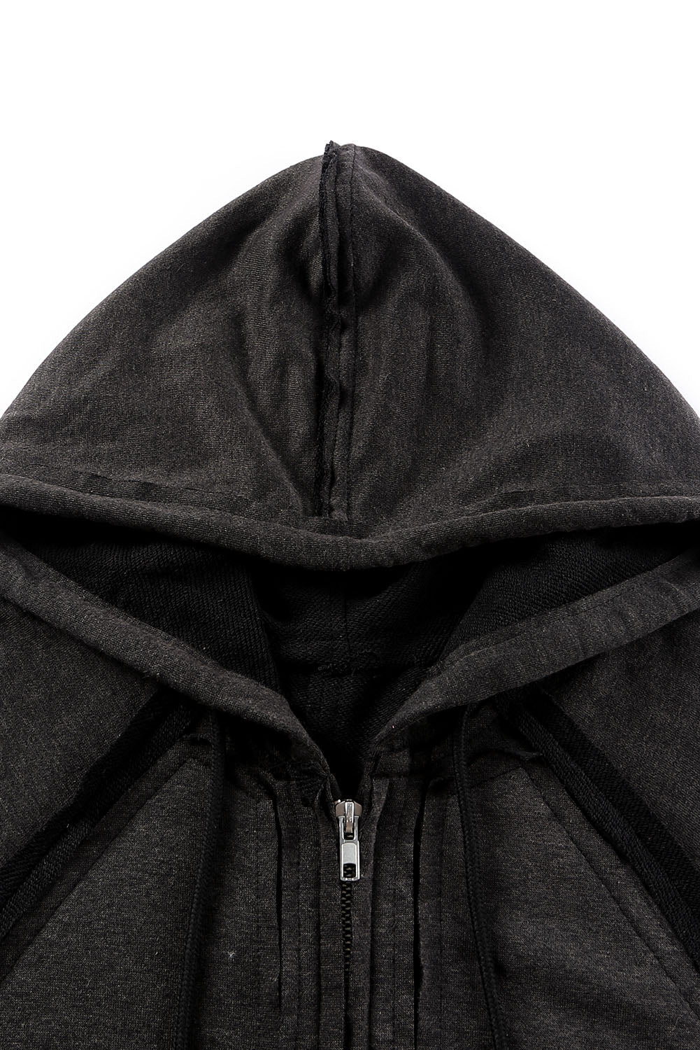Sky Blue Solid Color Oversized Zip Up Hoodie with Pockets