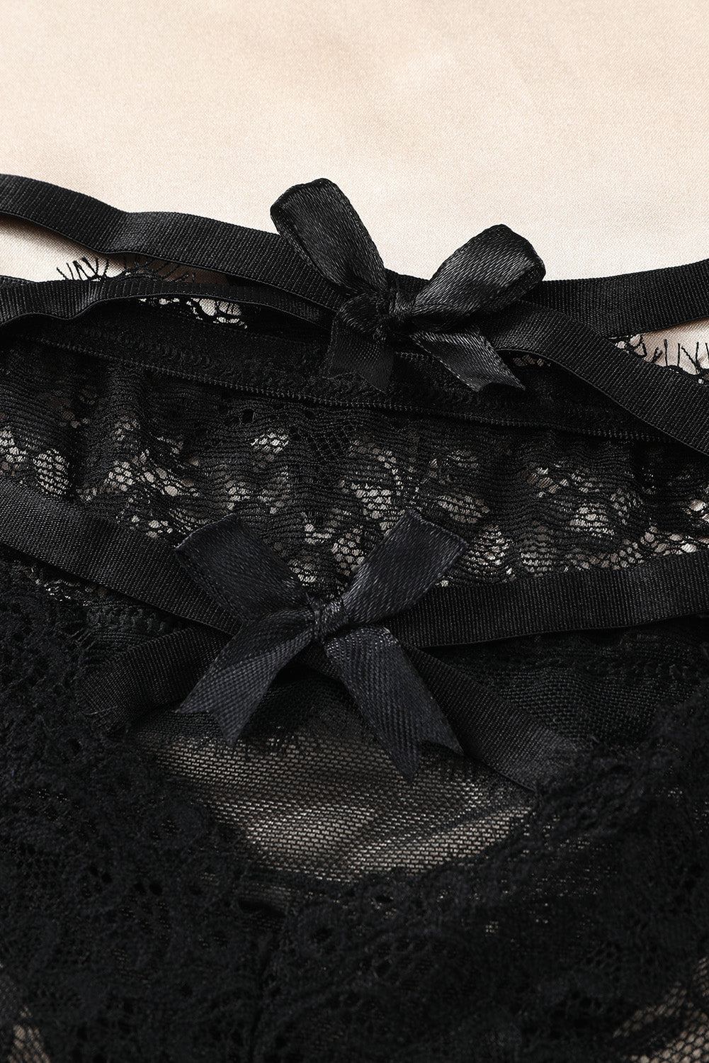 Black V-back Criss Cross Strappy Lace Panty