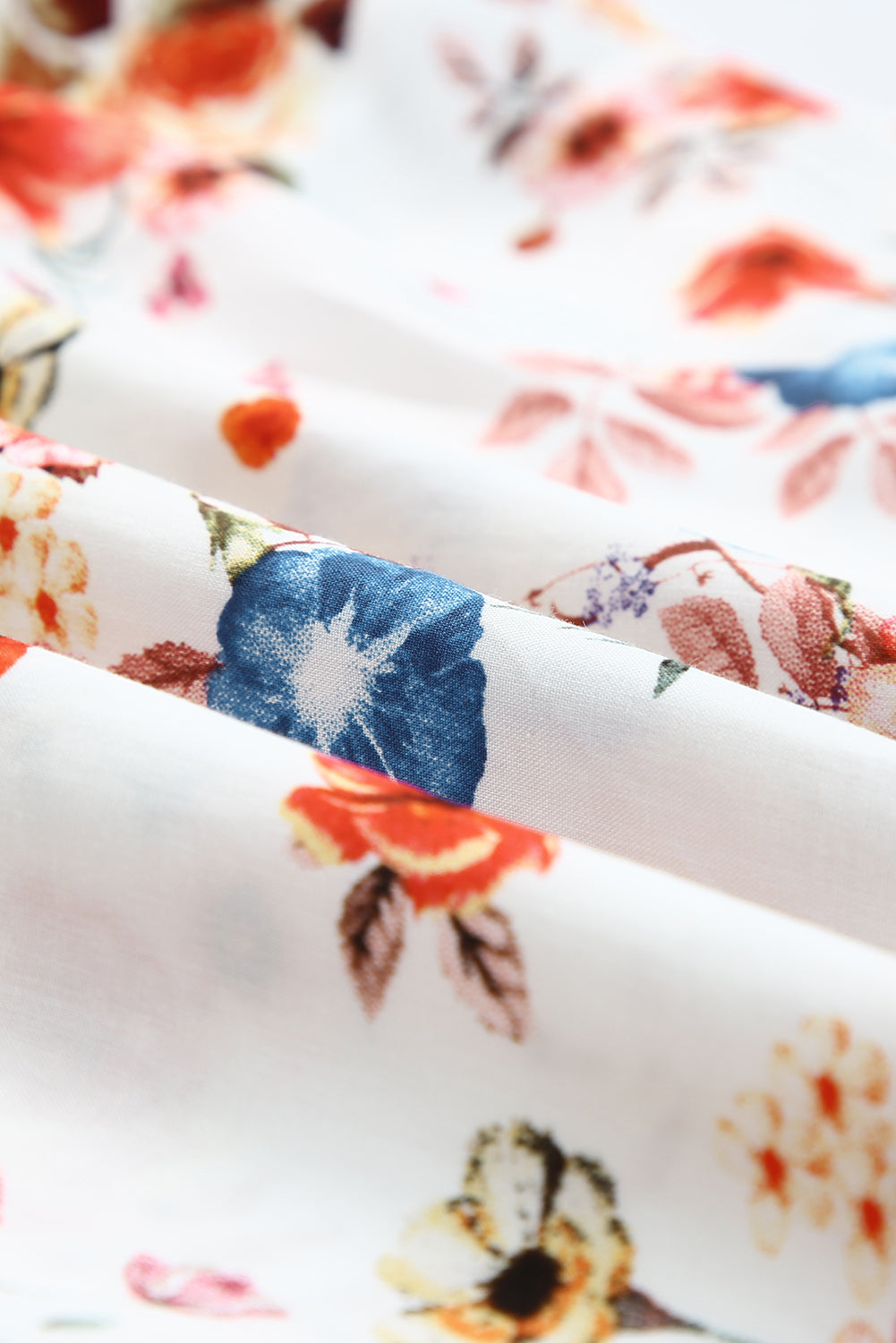 White Off Shoulder Smocked Waist Floral Dress