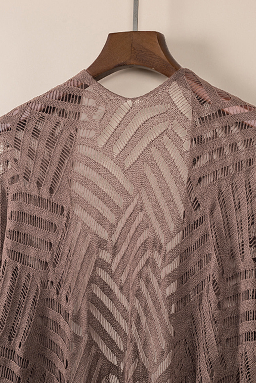 Black Loose Knitwear Kimono with Slits