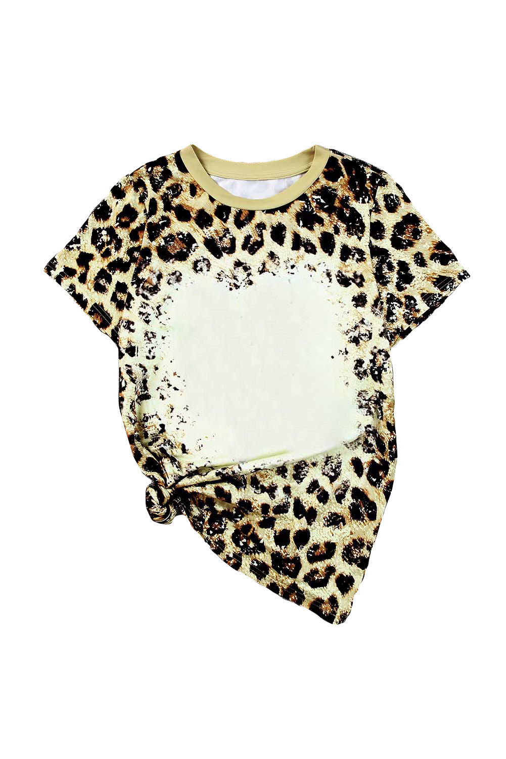 Leopard Leopard Bleached O-neck T Shirt