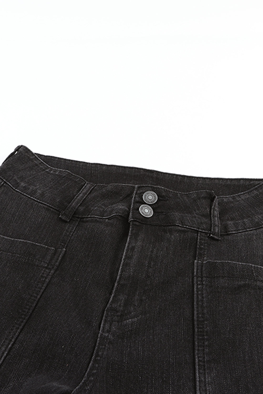 Blue Exposed Seam Split Flare Jeans