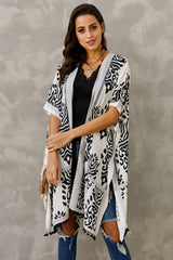 Black Prowess Pom Pom Kimono