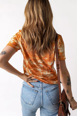 Yellow Tie Dye Crew Neck Short Sleeve T-Shirt