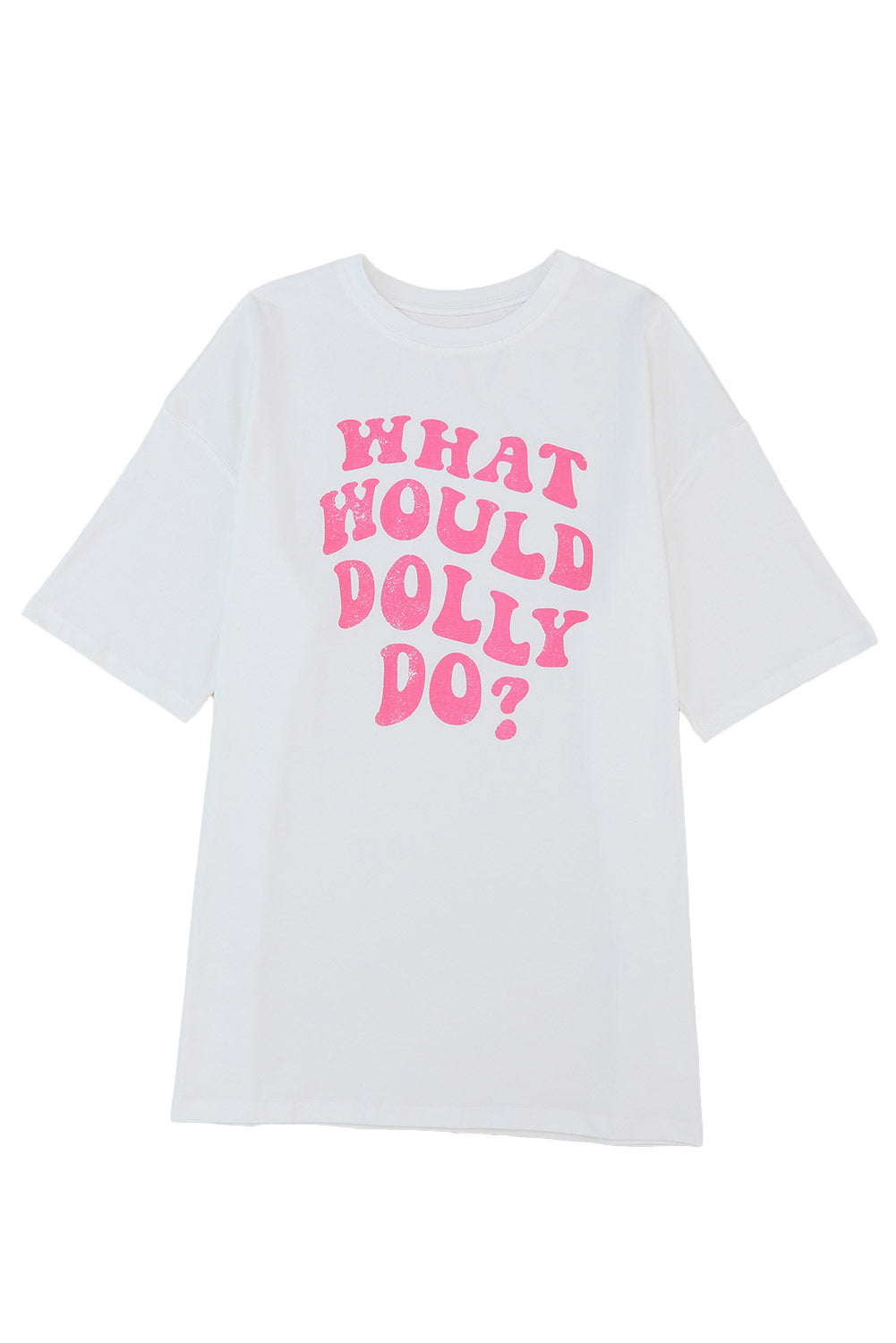 Beige WHAT WOULD DOLLY DO Printed Boyfriend T Shirt