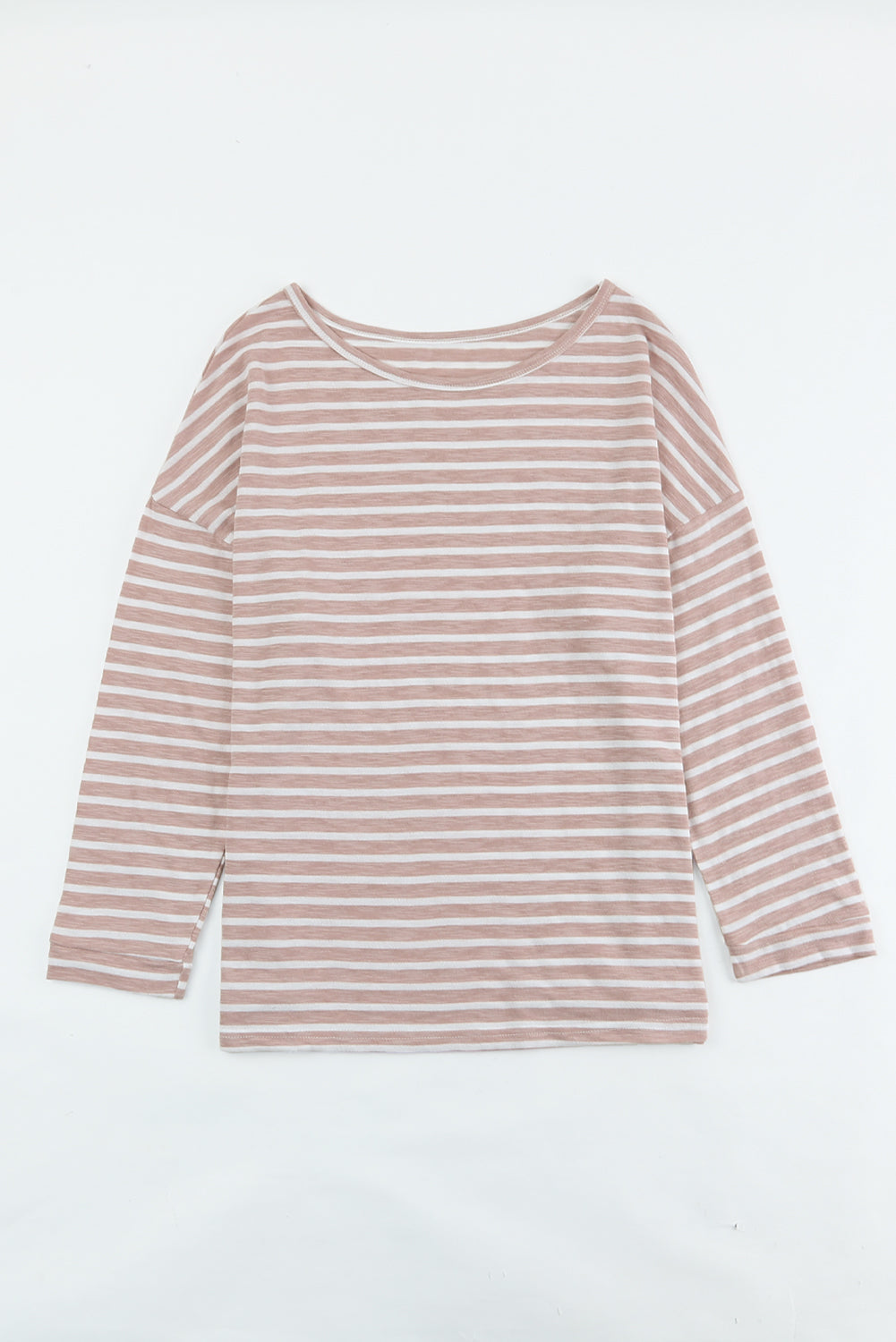 Red Striped Print Drop Shoulder Long Sleeve Top