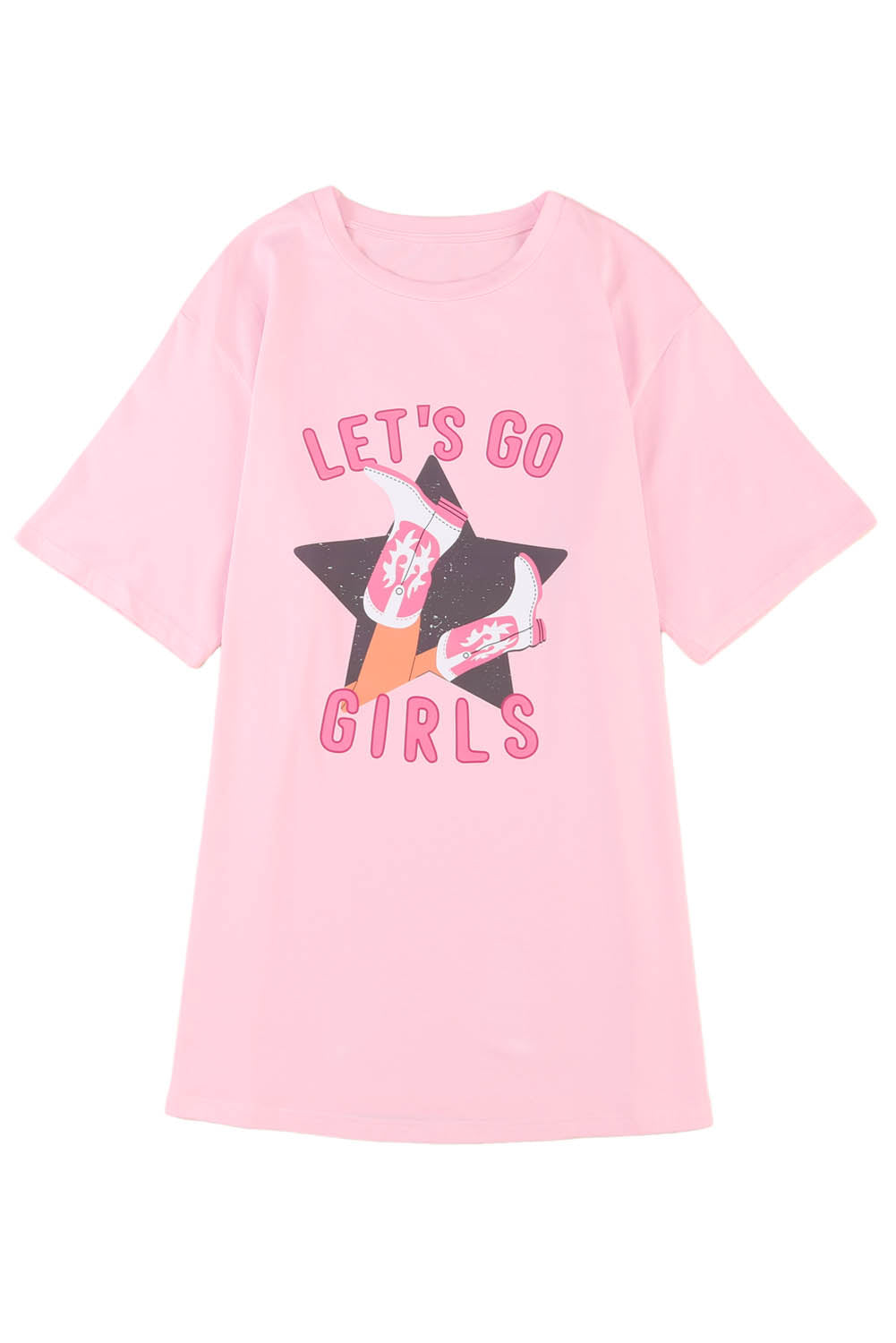 Gray Lets Go Girls Western Graphic Tee