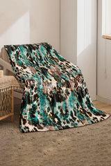 Dark Pink Cow Spot Print Flannel Blanket