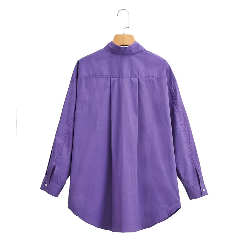 Boyfriend Loose Comfortable Polo Collar Loose Long Sleeved Shirt for Women Autumn