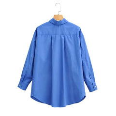 Boyfriend Loose Comfortable Polo Collar Loose Long Sleeved Shirt for Women Autumn