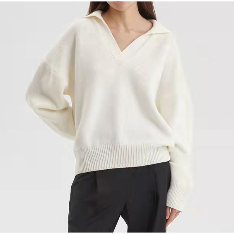 Autumn Polo Collar Autumn Winter Knitting Sweater Women