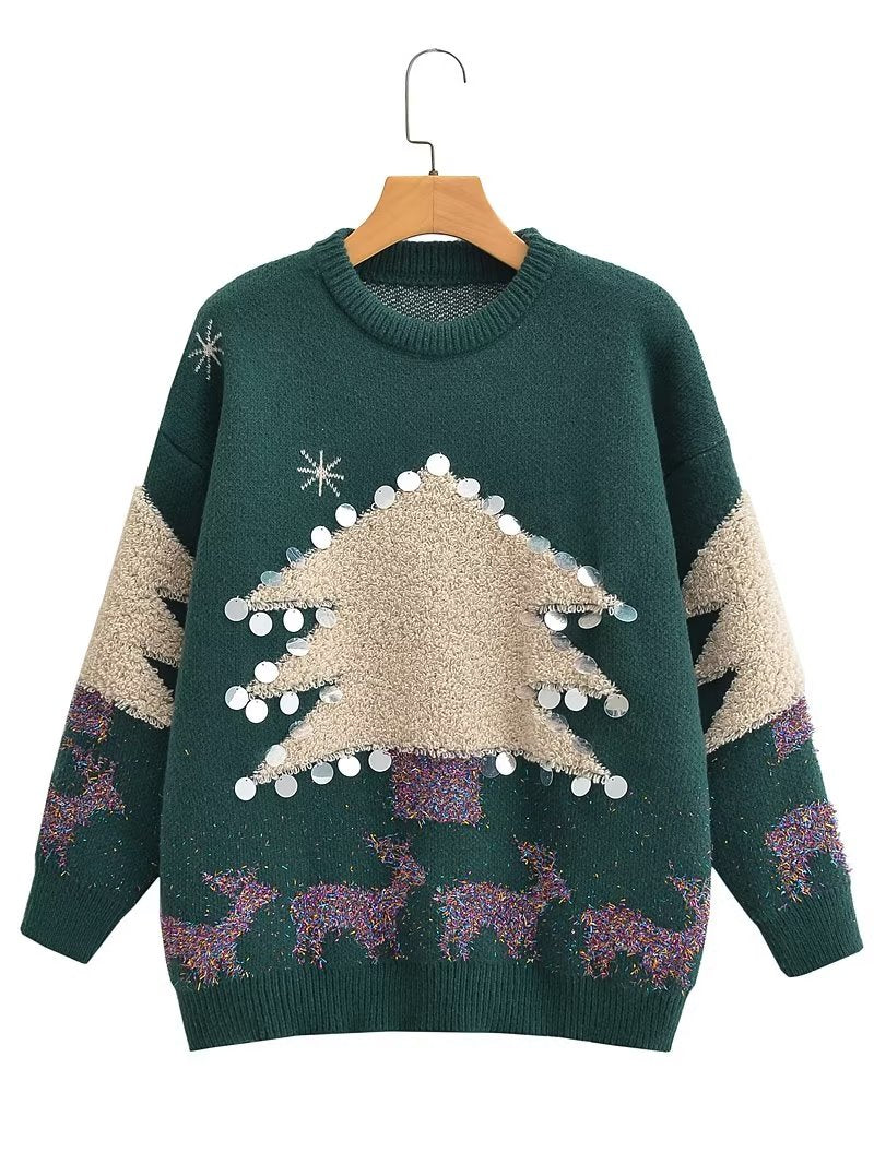 Christmas Sweater Autumn Winter Pullover Christmas Amicgr Holiday Sweater for Women