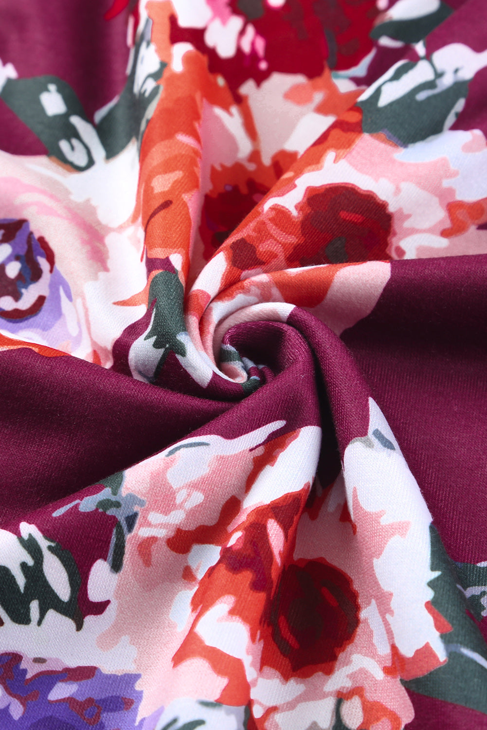 Rose Long Sleeve High Waist Floral Dress