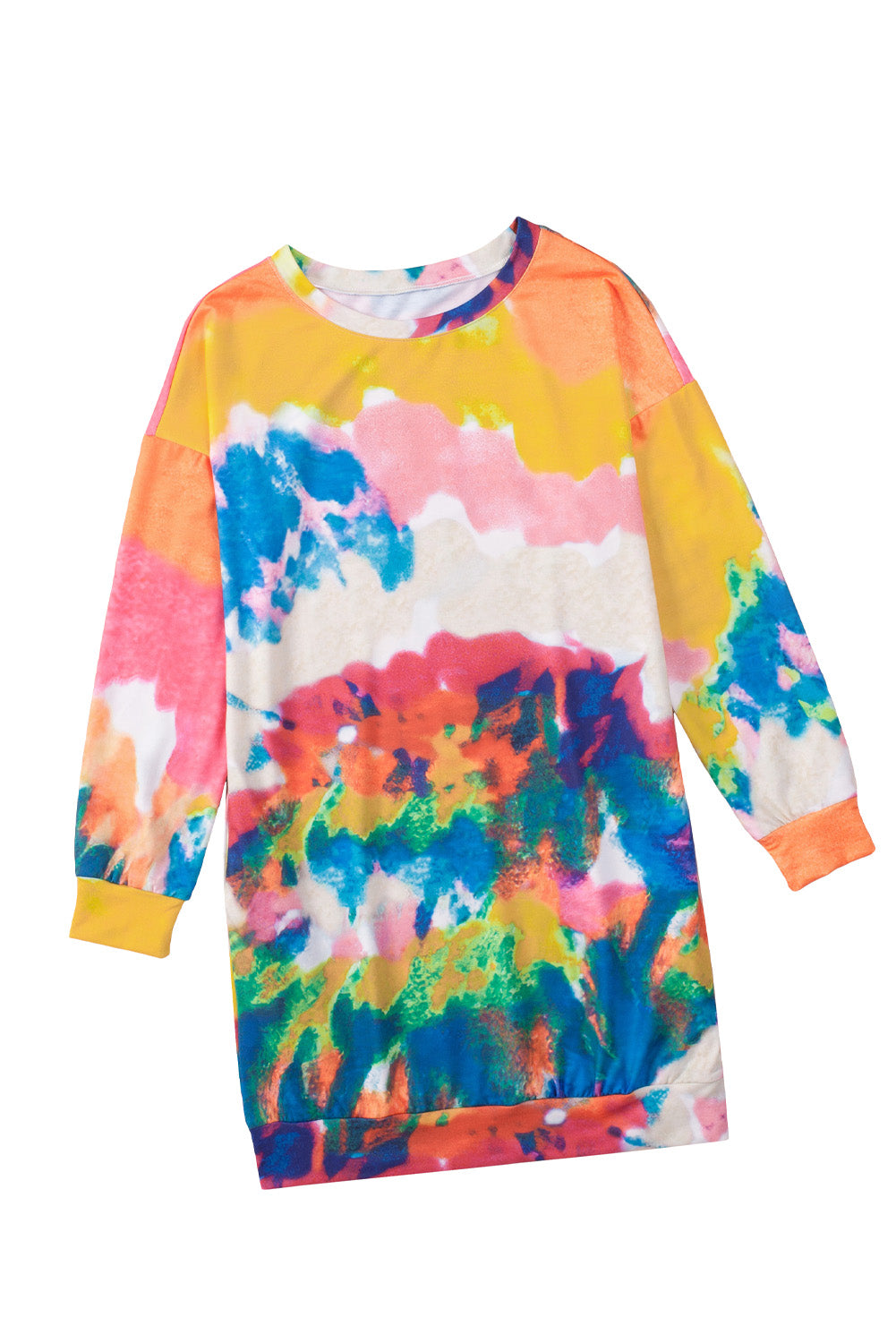 Multicolor Tie Dye Pocketed T Shirt Mini Dress