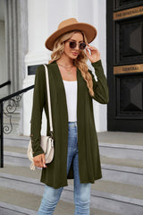 Autumn Winter Solid Color Buttons Loose Long Sleeve Cardigan Knitted Coat Women