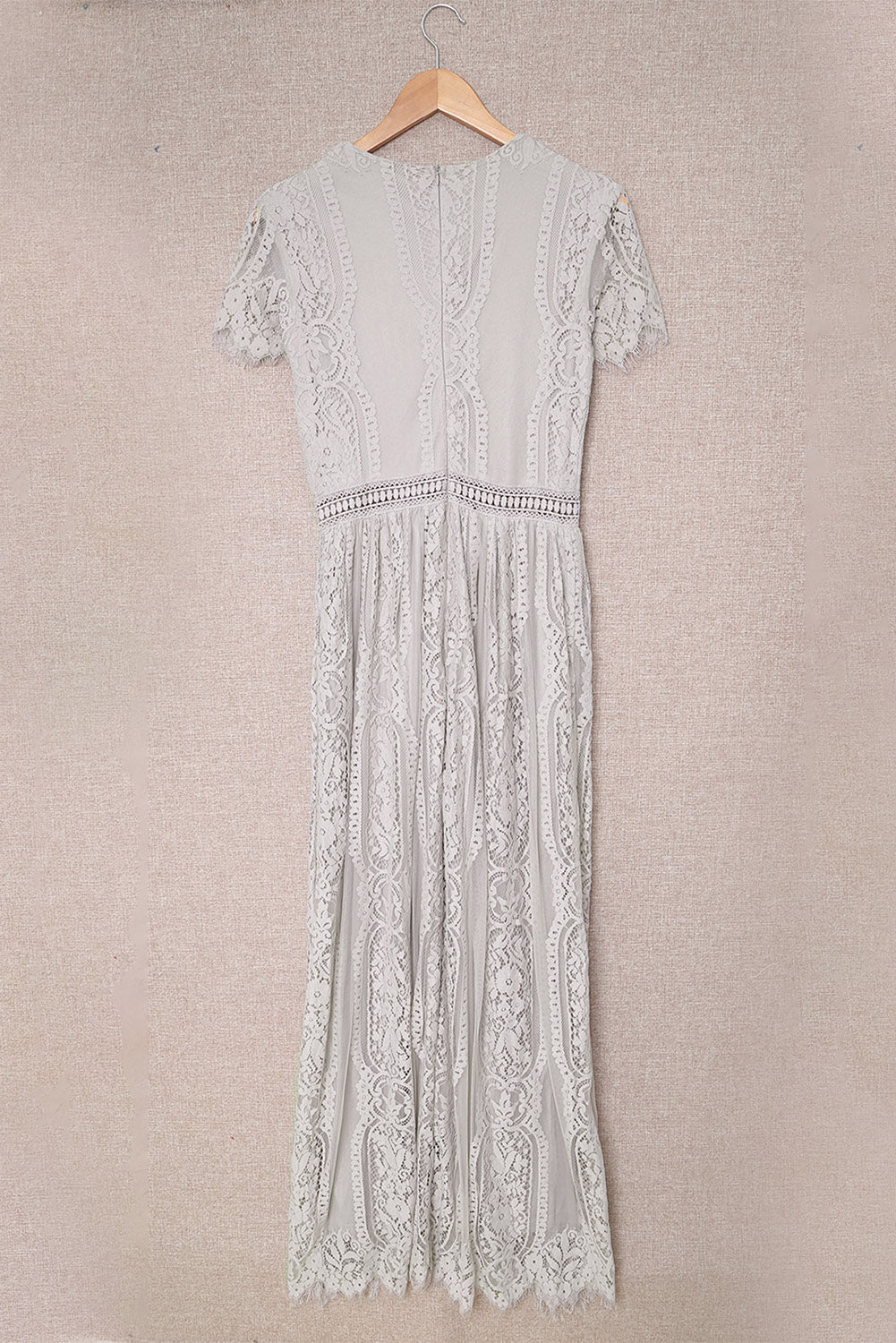 White Blue Fill Your Heart Lace Maxi Dress