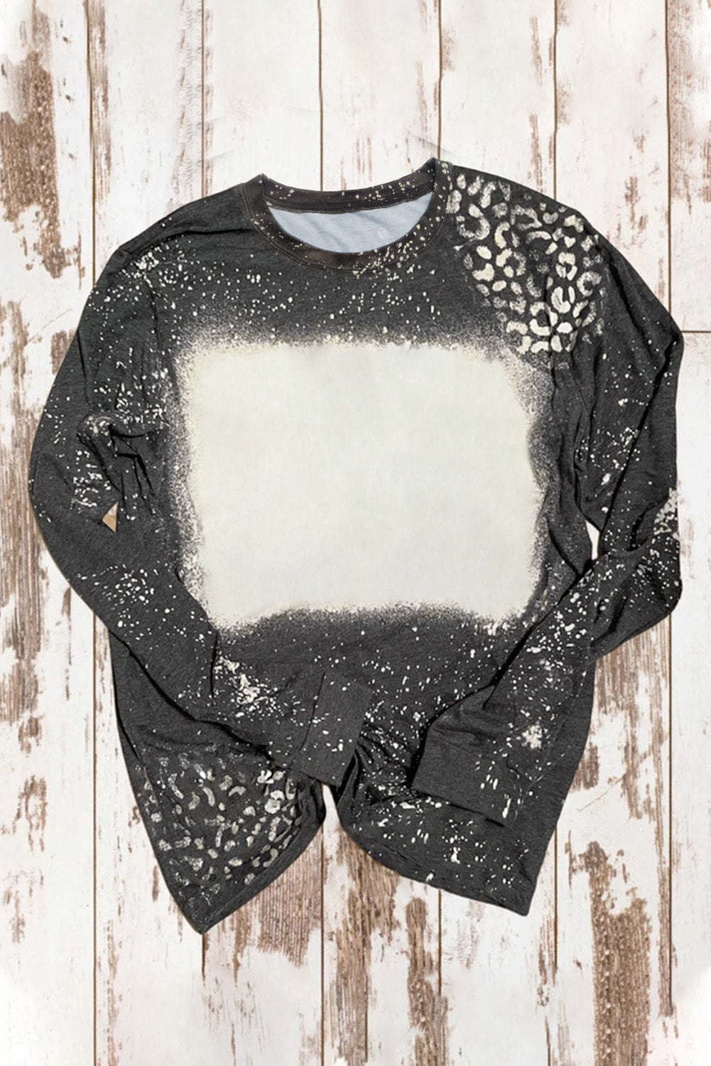 Red Retro Bleached Leopard Spot Pullover