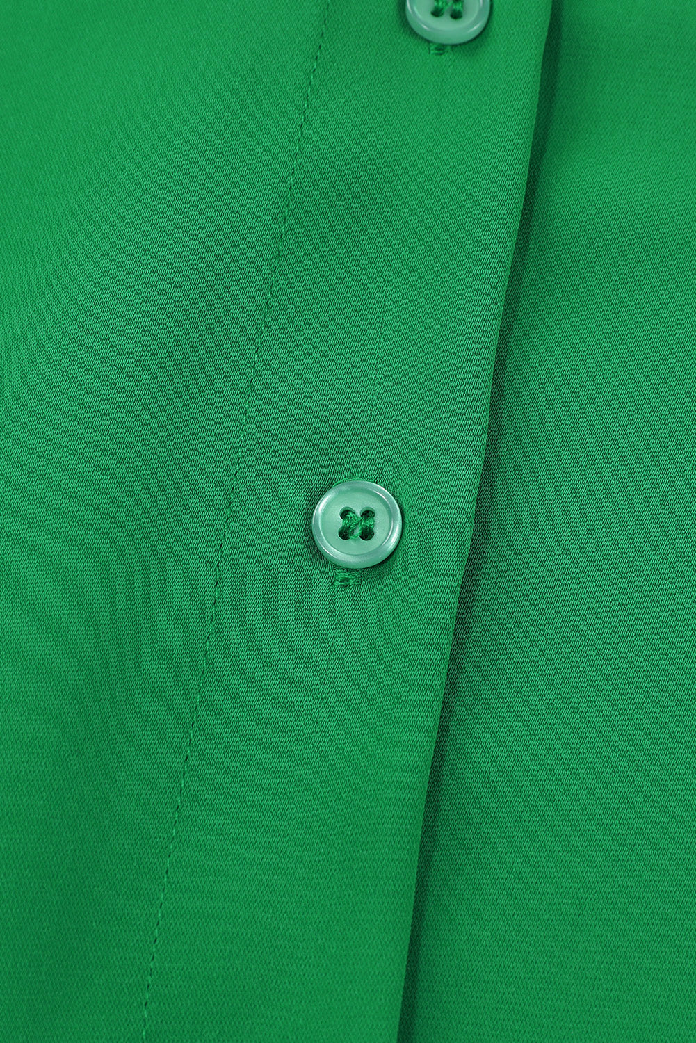 Green 3/4 Puff Sleeve Oversize Shirt