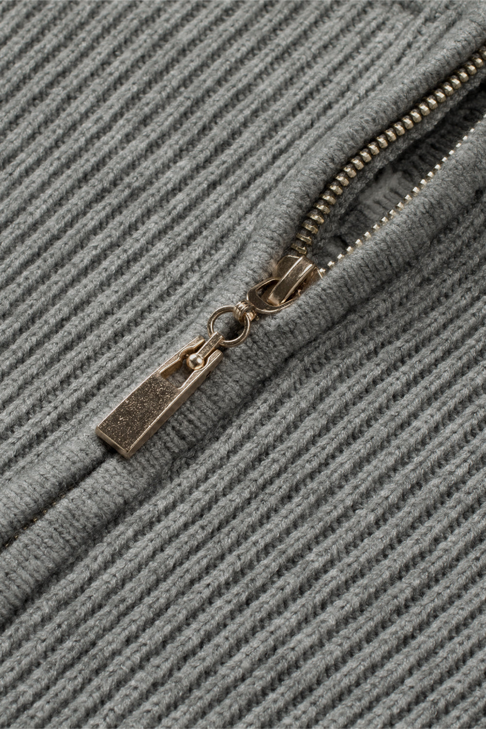 Blue Geometry Knit Quarter Zip Sweater