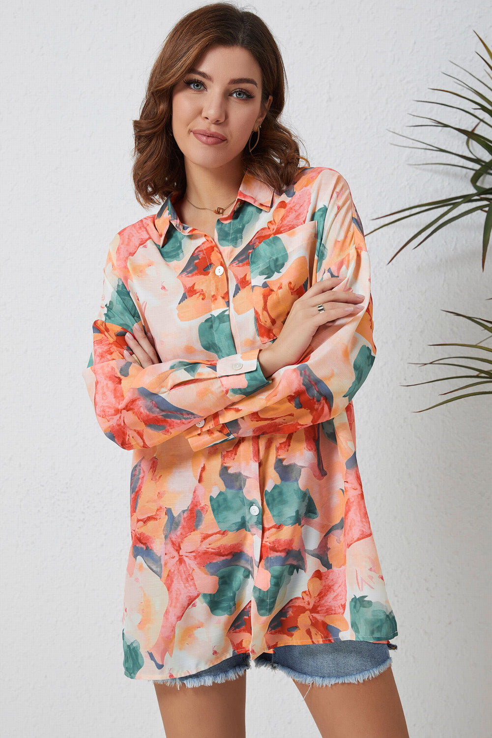 Floral Print Loose Shirt