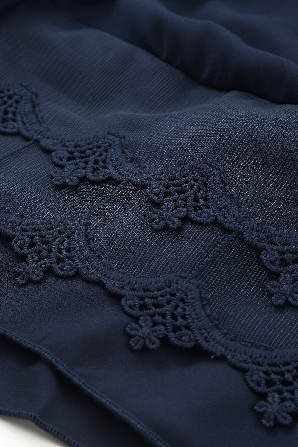 Black Lace Detail Buttons Back Sleeveless Top