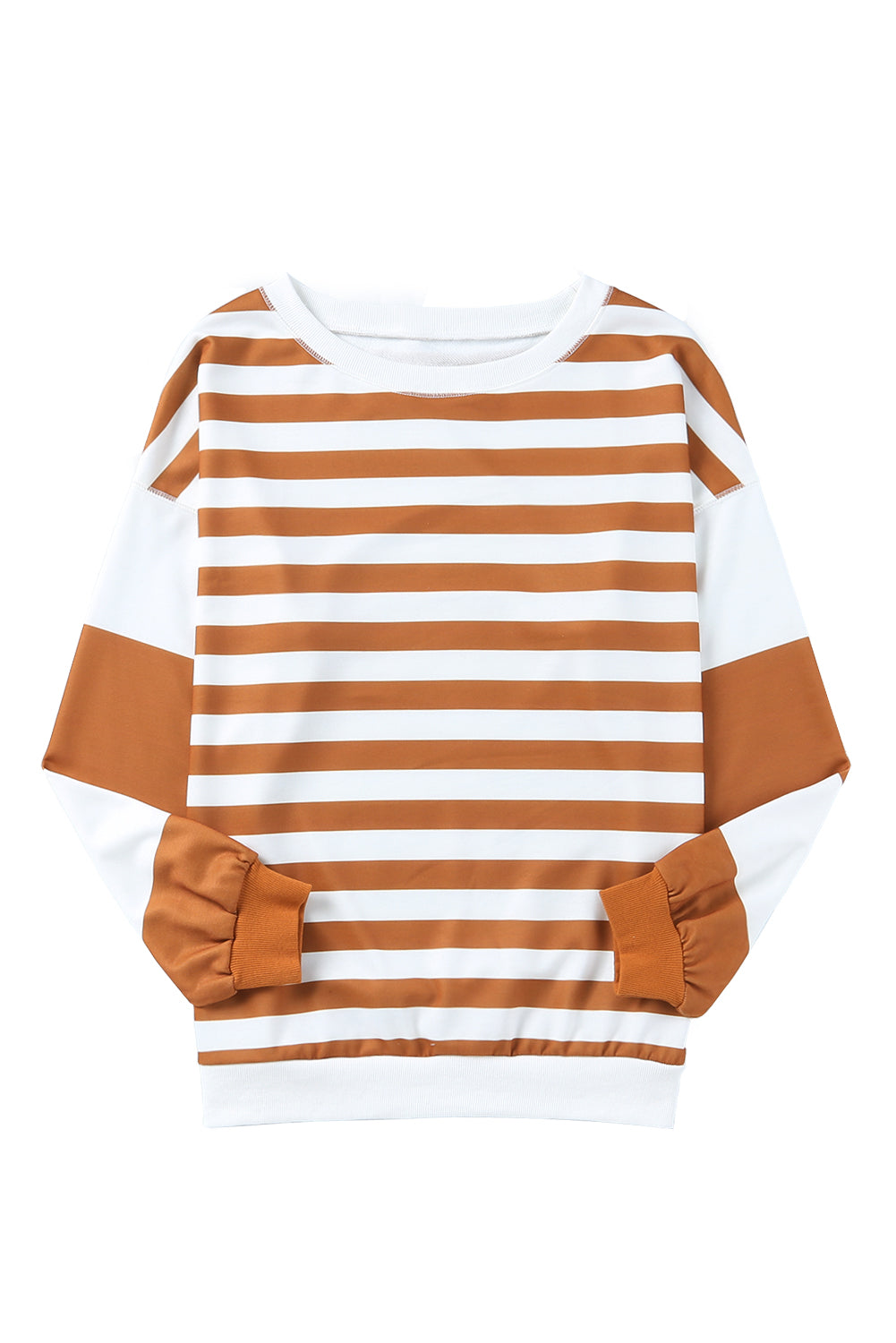 Stripe Drop Shoulder Striped Pullover Sweatshirt