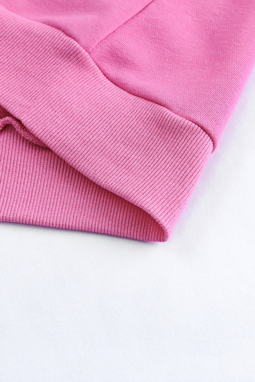 Pink Solid Ripped Hooded Sweatshirt with Kangaroo Pocket