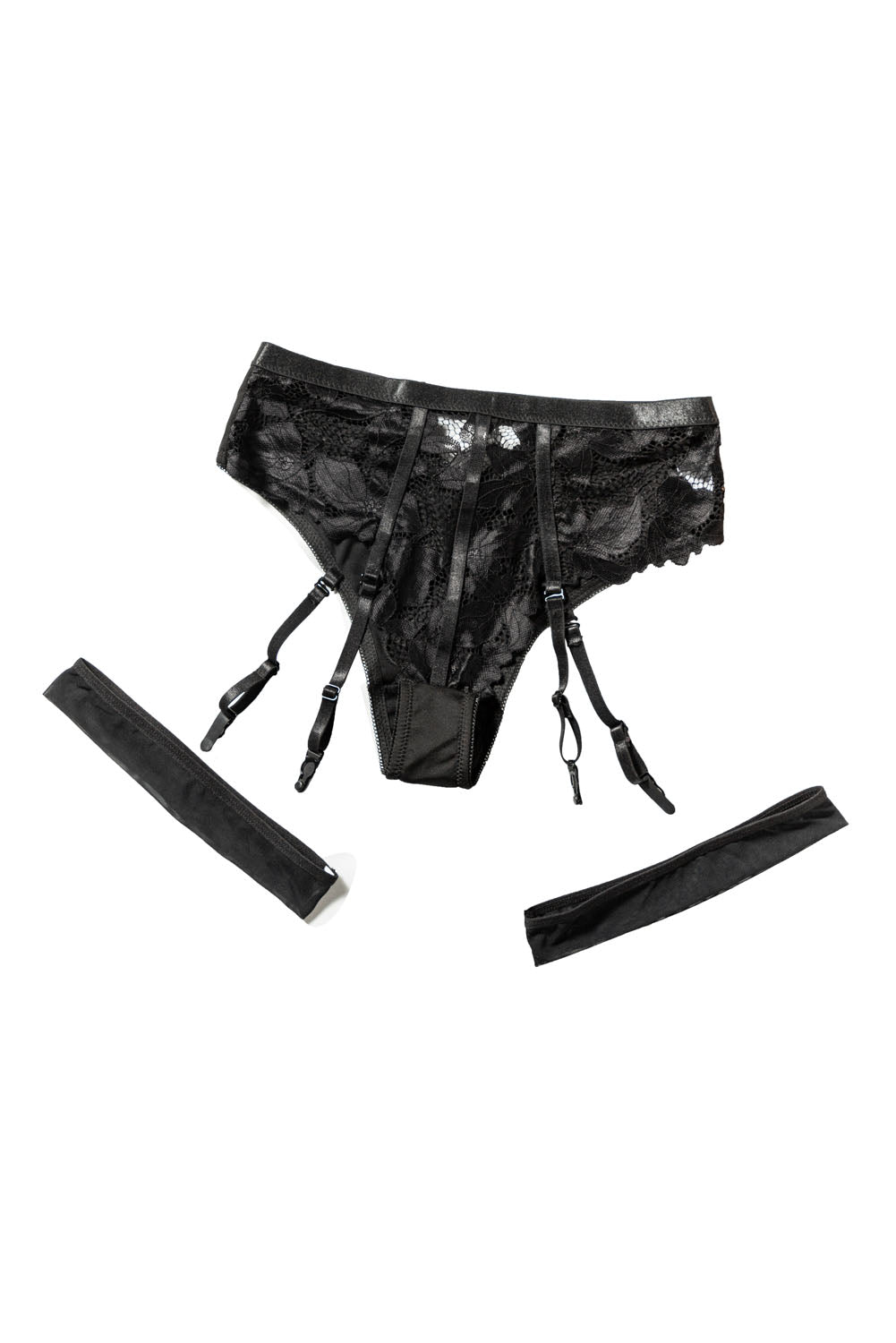 Black Eyelet Lace Panty with Garter Belt