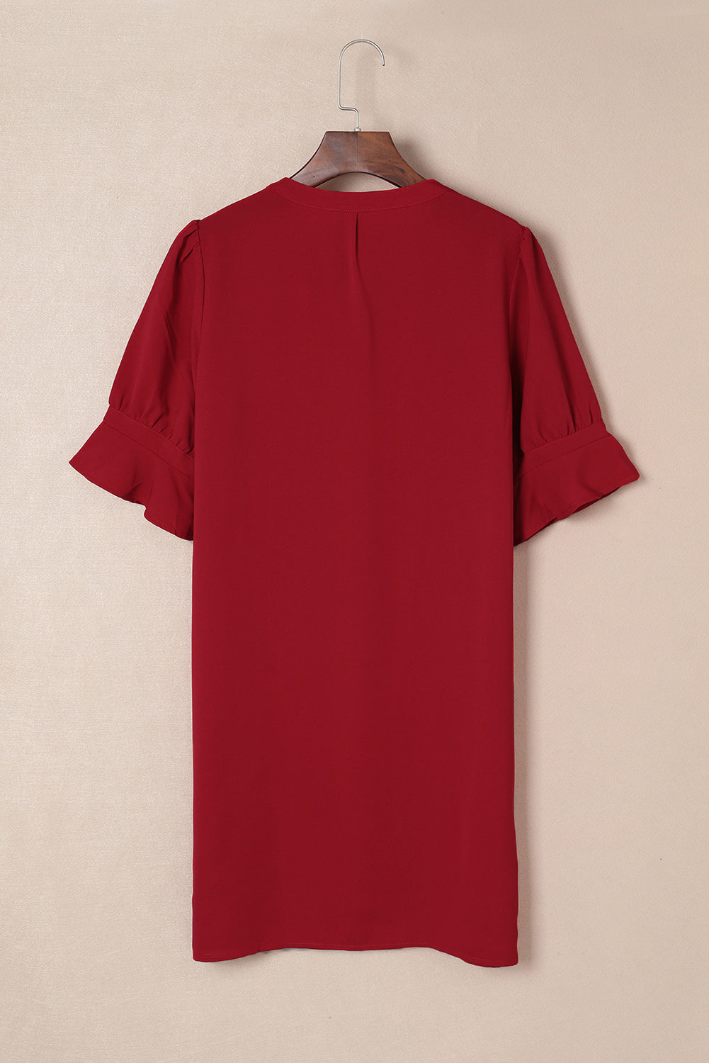 Black Ruffled Sleeve Shift Dress