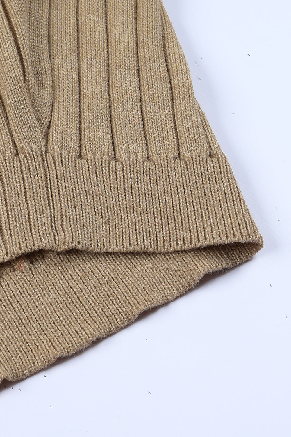 Brown Ribbed Knit Sleeveless Crop Top