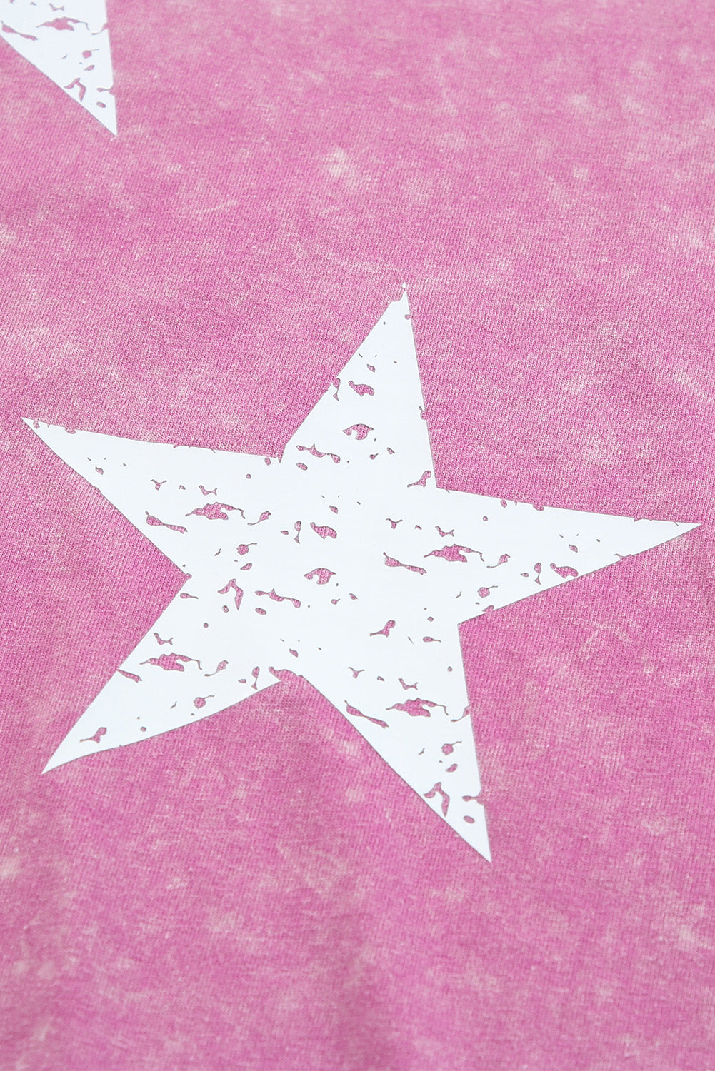 Pink Vintage Star Printed Mineral Wash Graphic Tee