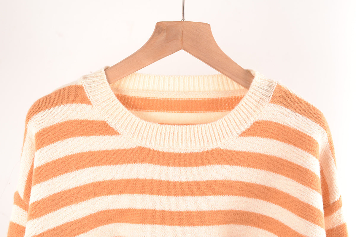 Crew Neck Striped Sweater